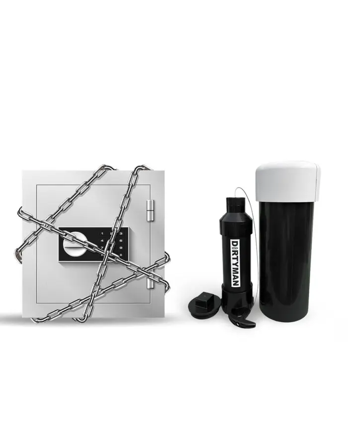 Dirty Man Safe — coffre-fort étanche enterré dans le jardin