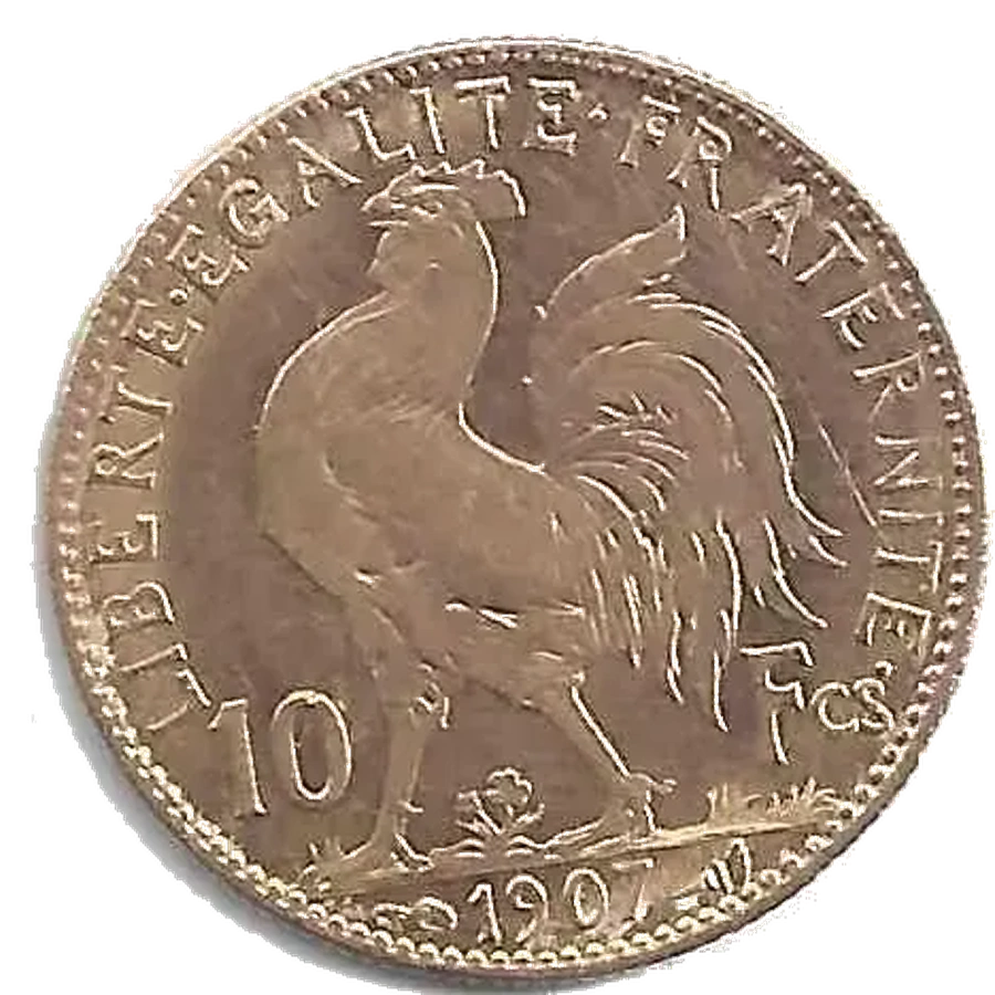 10 Francs Marianne Coq Or (Revers)