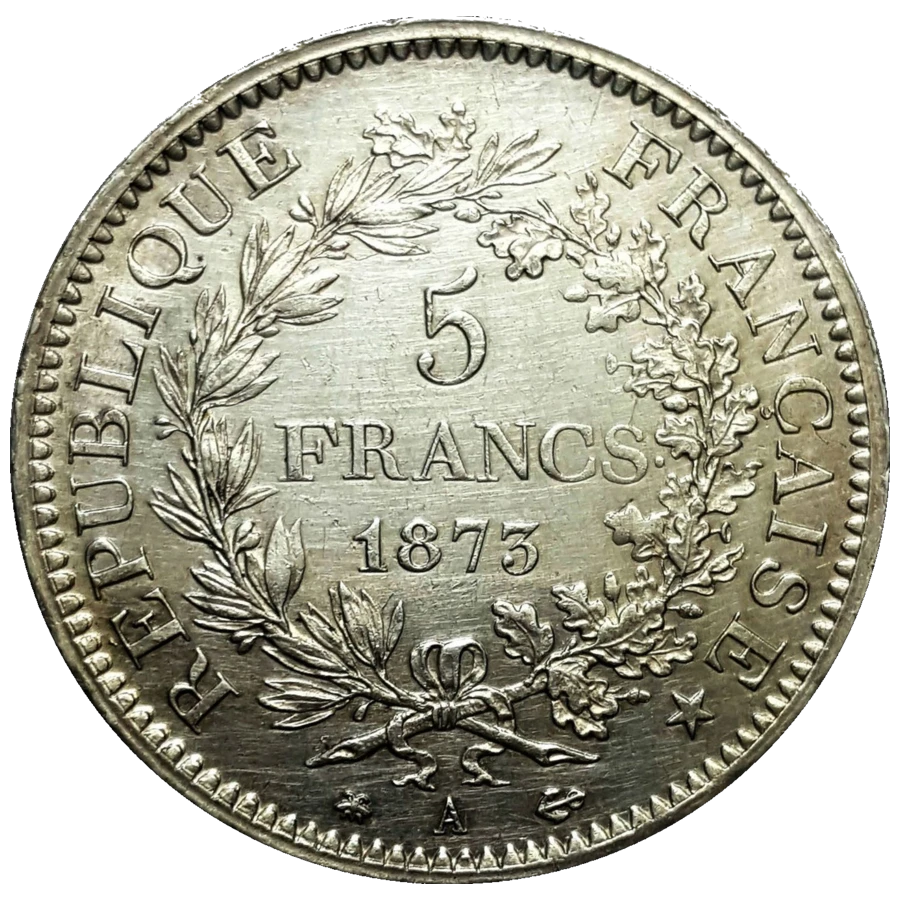 5 Francs Hercule (Écu) Argent (Revers)