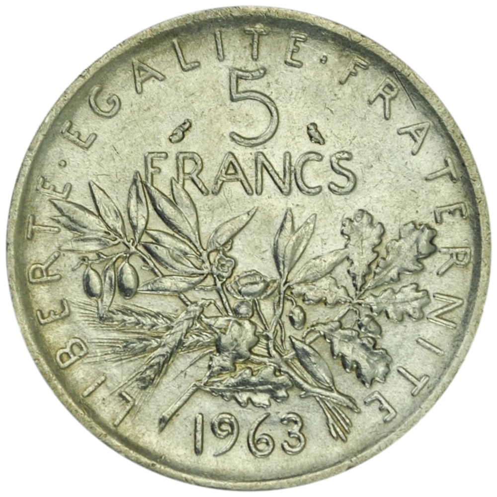 5 Francs Semeuse Argent (Revers)